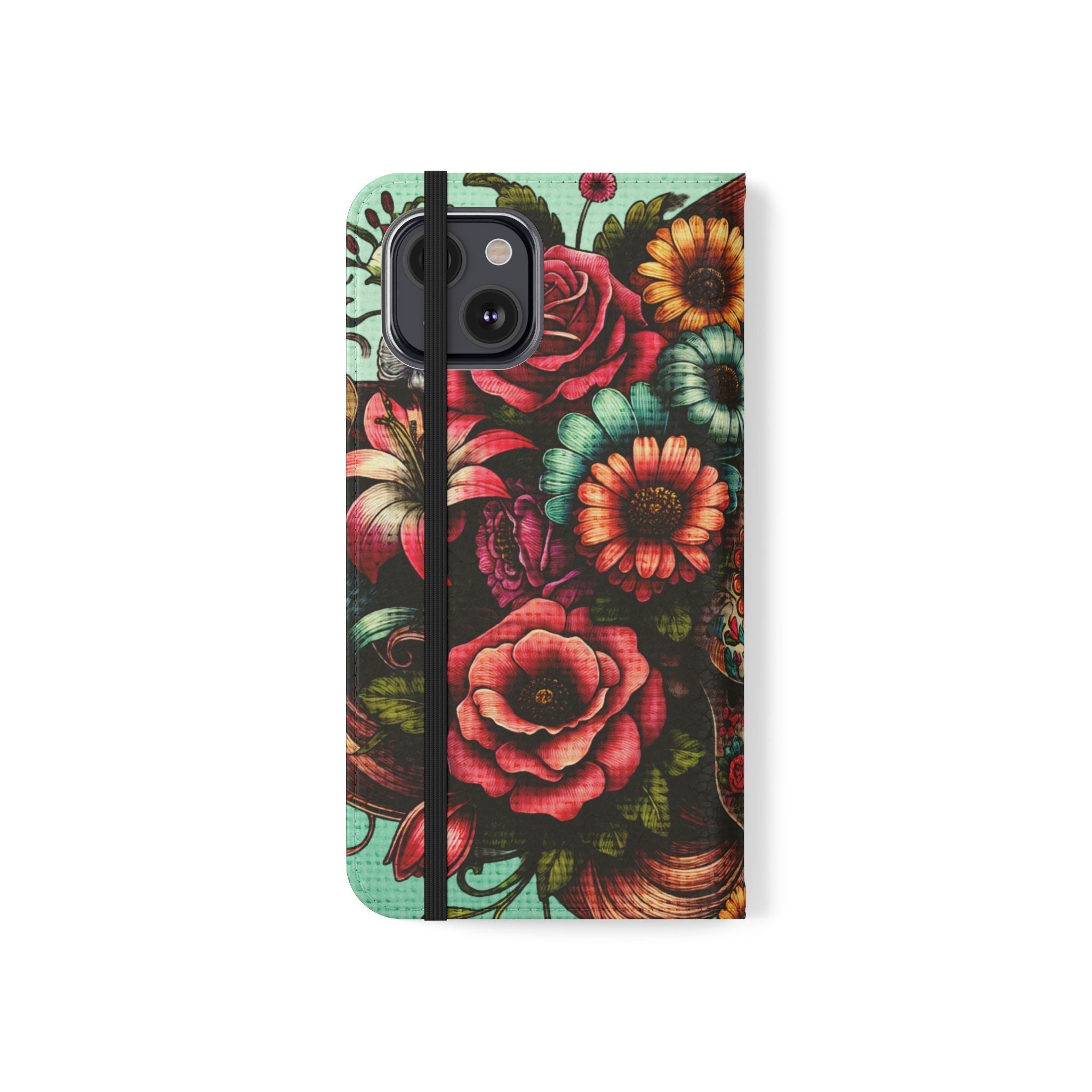 Sugar Skull Flip Wallet Phone Case