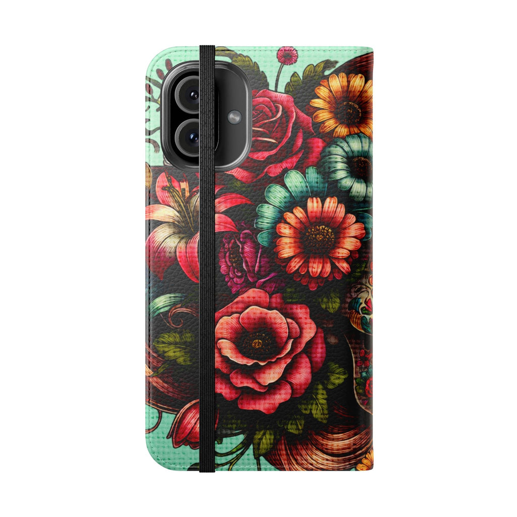 Sugar Skull Flip Wallet Phone Case