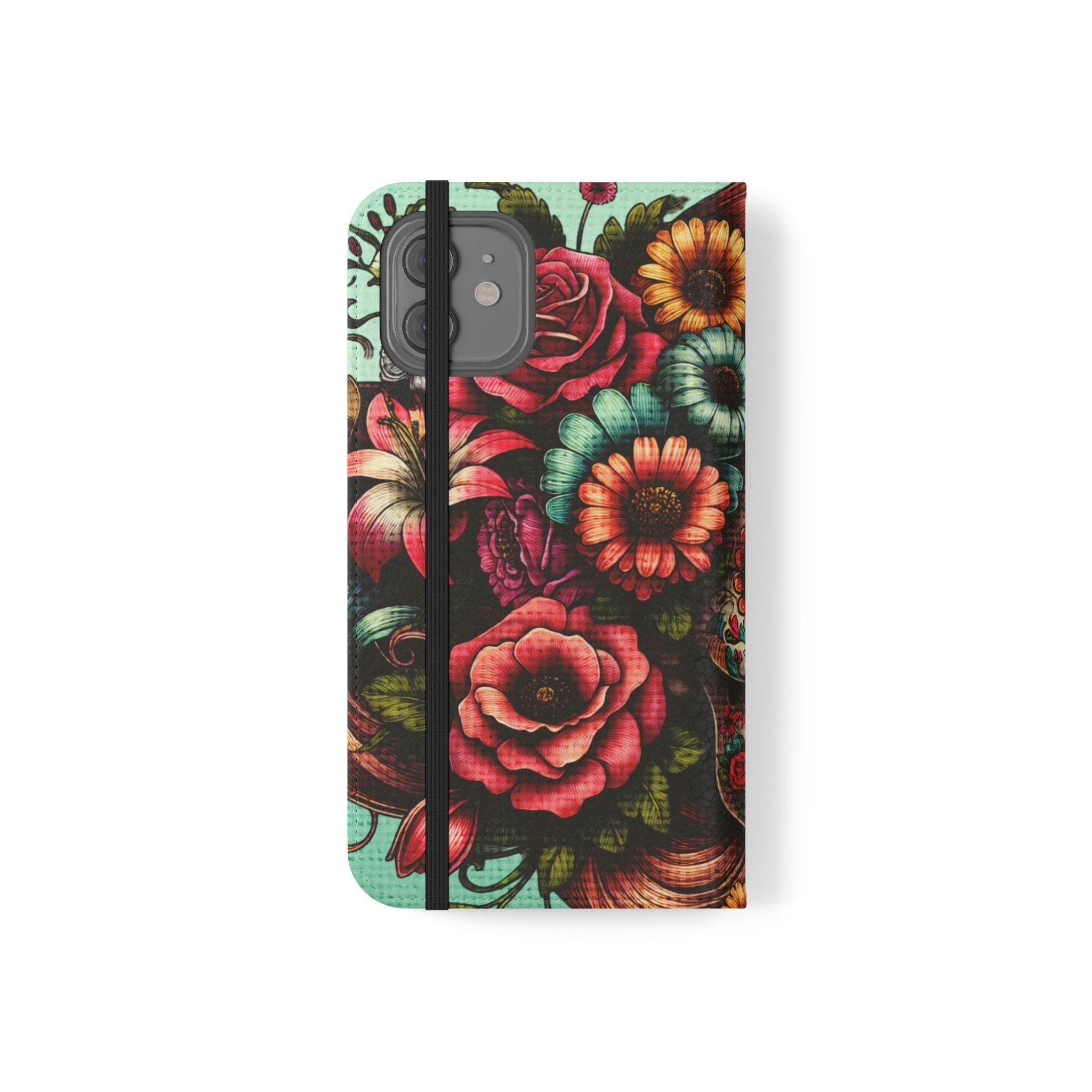 Sugar Skull Flip Wallet Phone Case