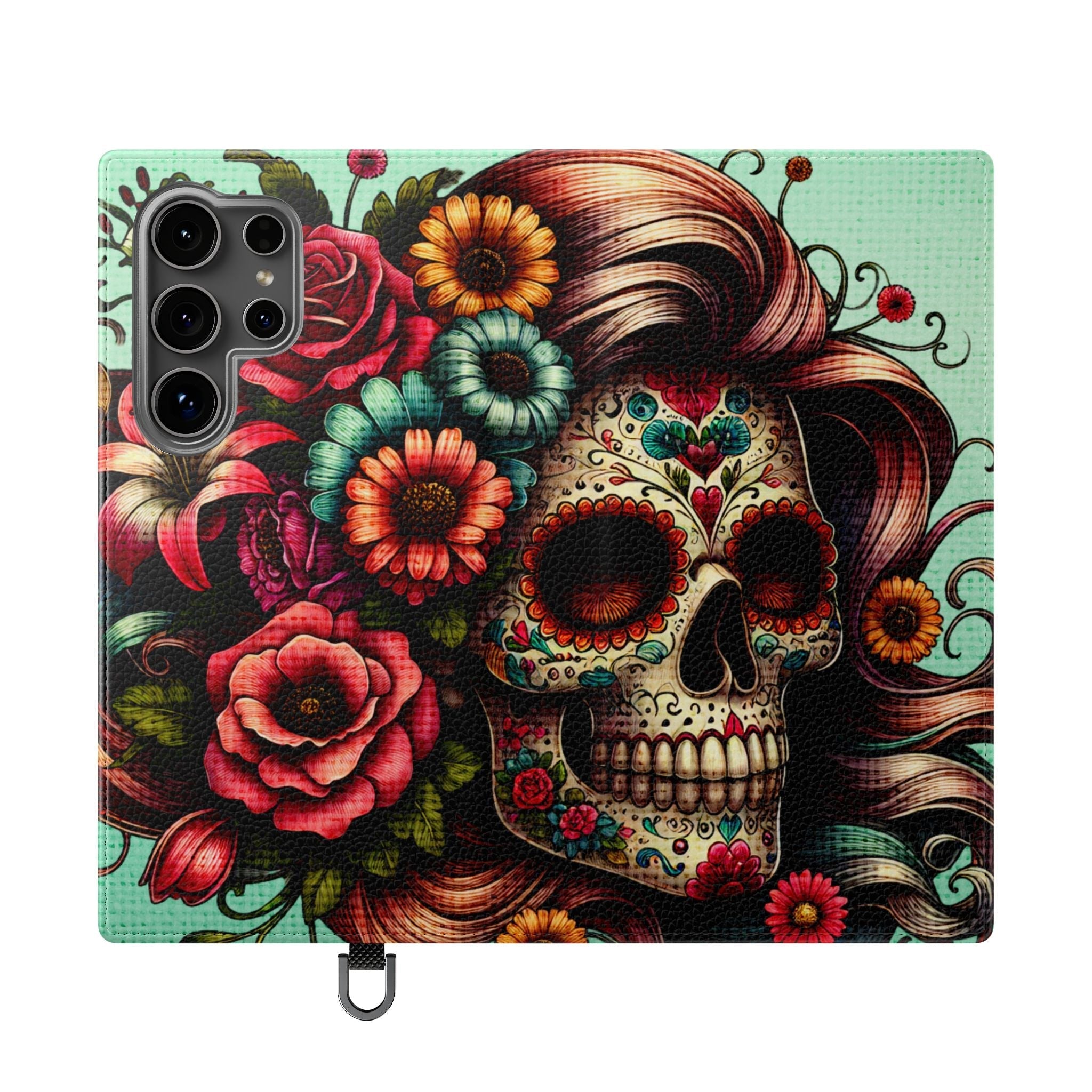 Sugar Skull Flip Wallet Phone Case