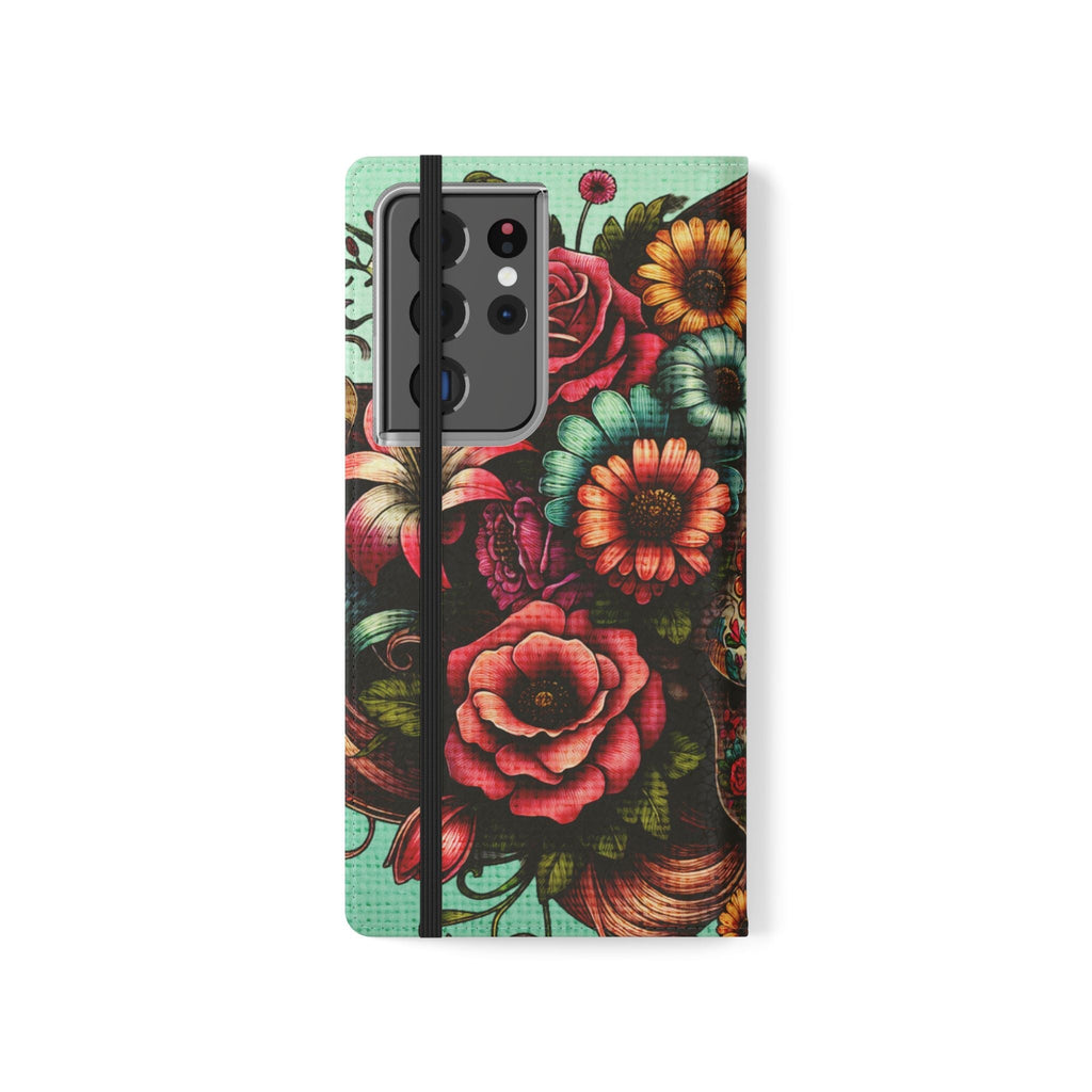 Sugar Skull Flip Wallet Phone Case