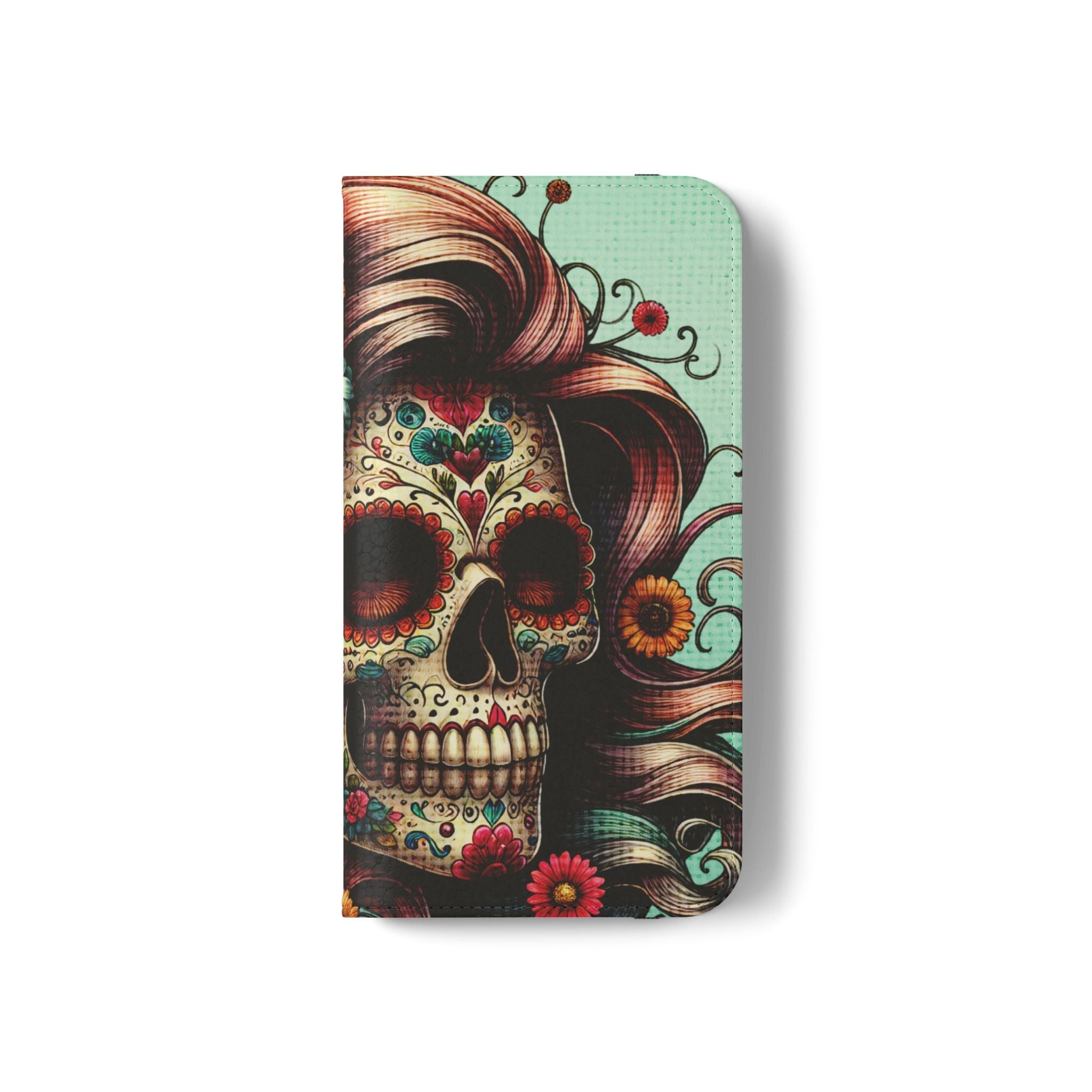 Sugar Skull Flip Wallet Phone Case
