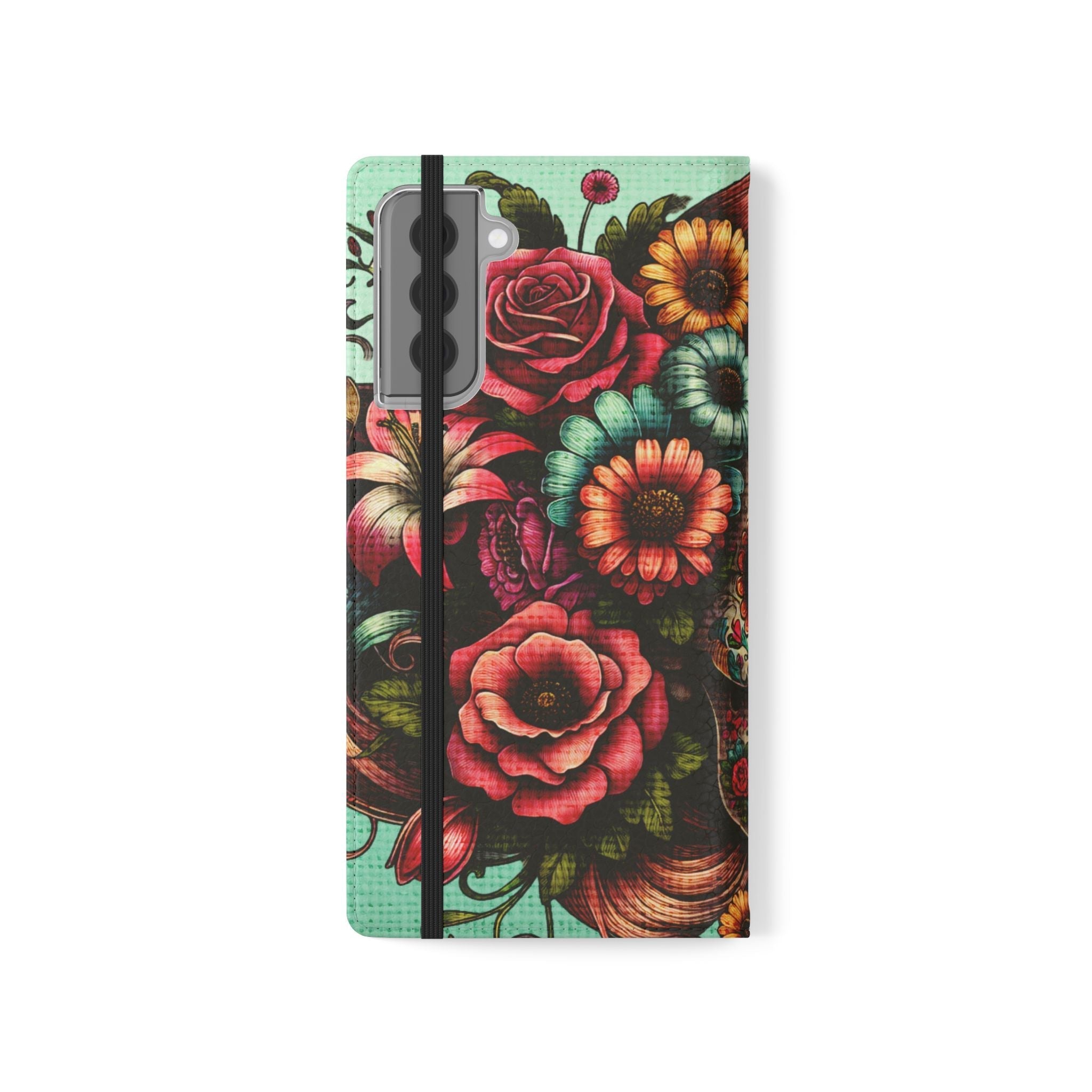 Sugar Skull Flip Wallet Phone Case