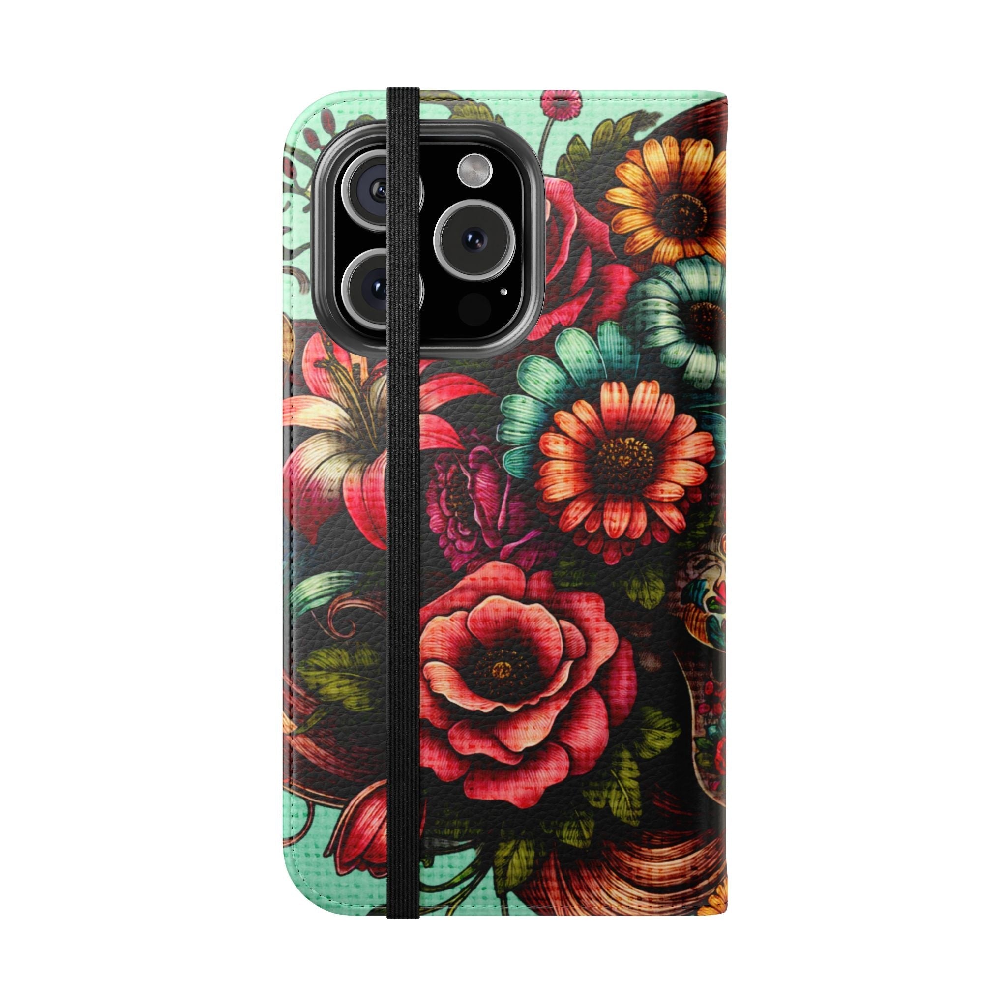 Sugar Skull Flip Wallet Phone Case