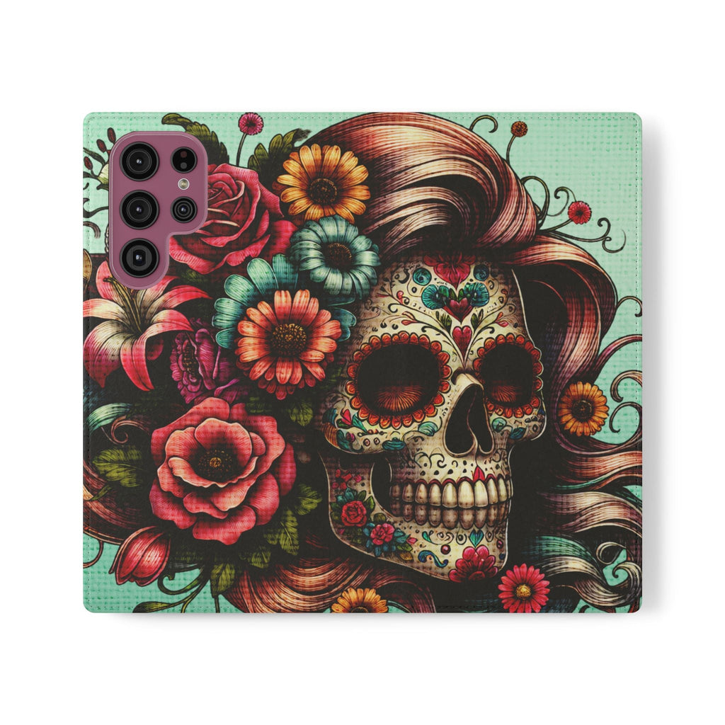 Sugar Skull Flip Wallet Phone Case