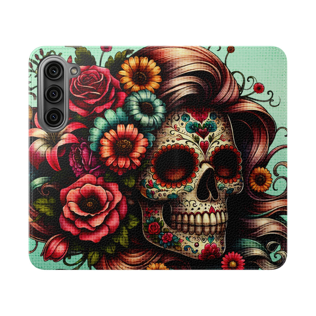 Sugar Skull Flip Wallet Phone Case