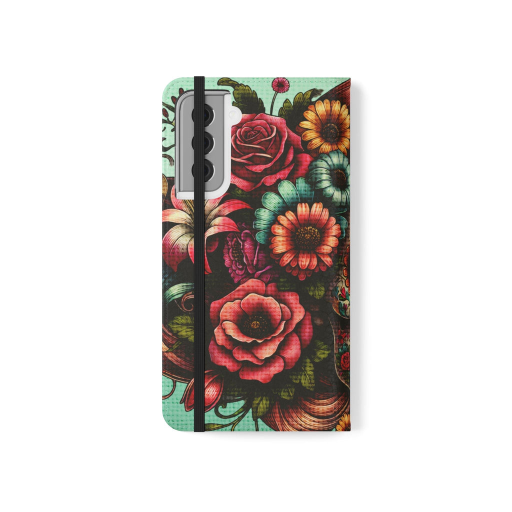 Sugar Skull Flip Wallet Phone Case