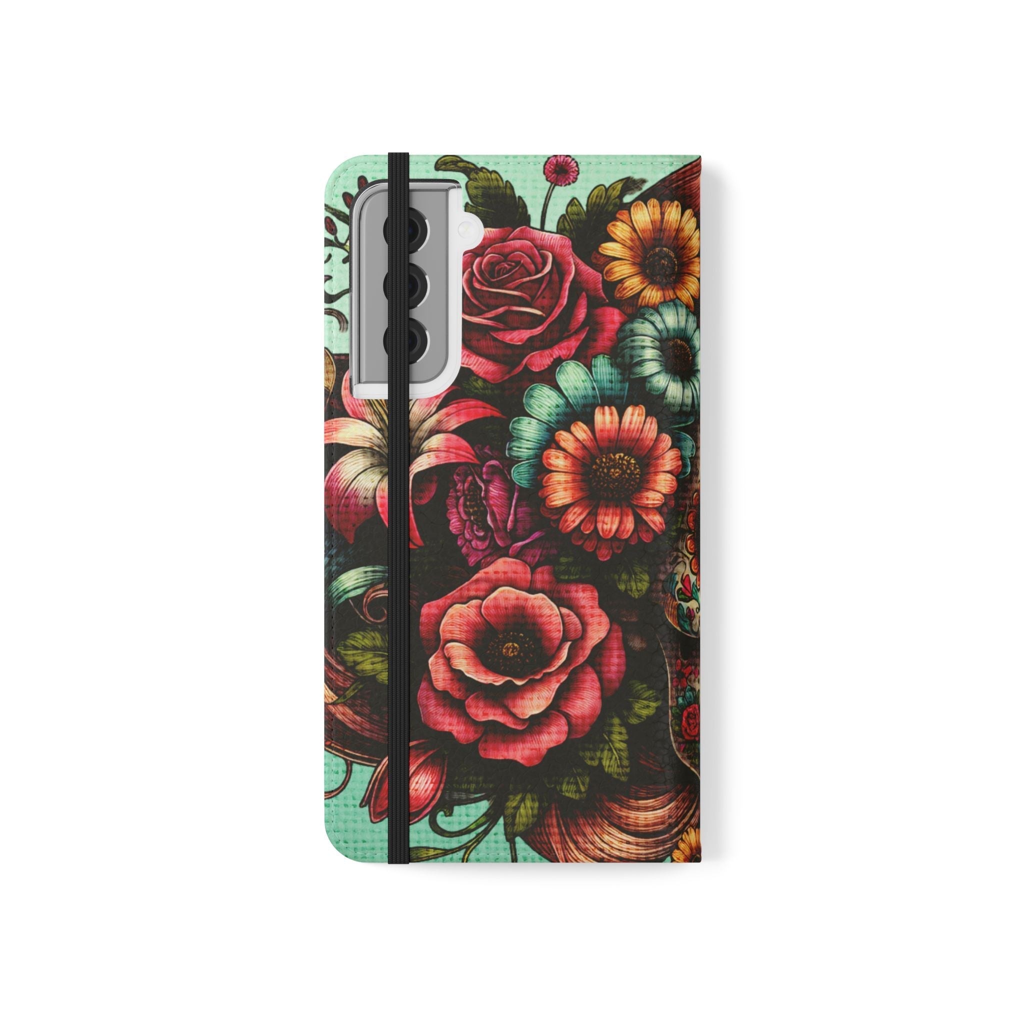 Sugar Skull Flip Wallet Phone Case