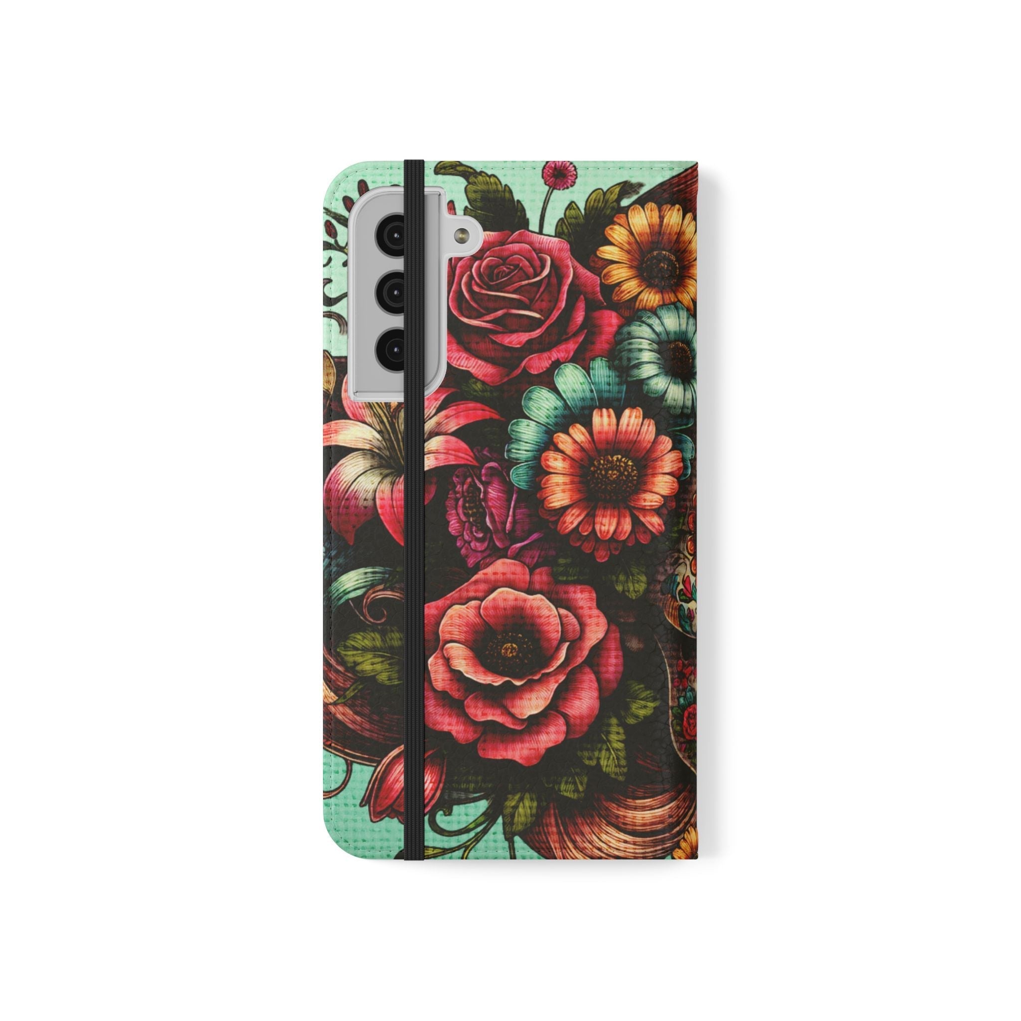 Sugar Skull Flip Wallet Phone Case