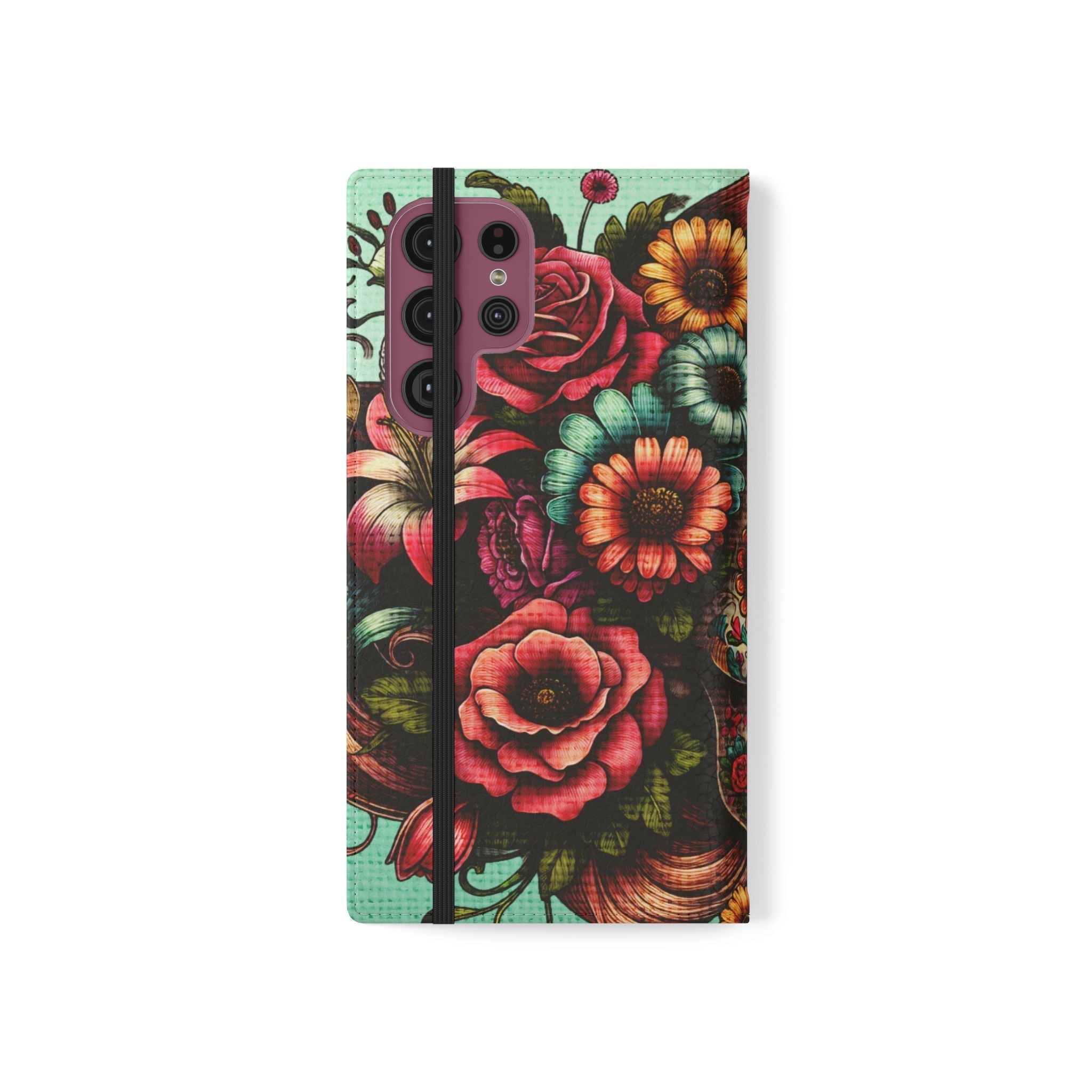 Sugar Skull Flip Wallet Phone Case