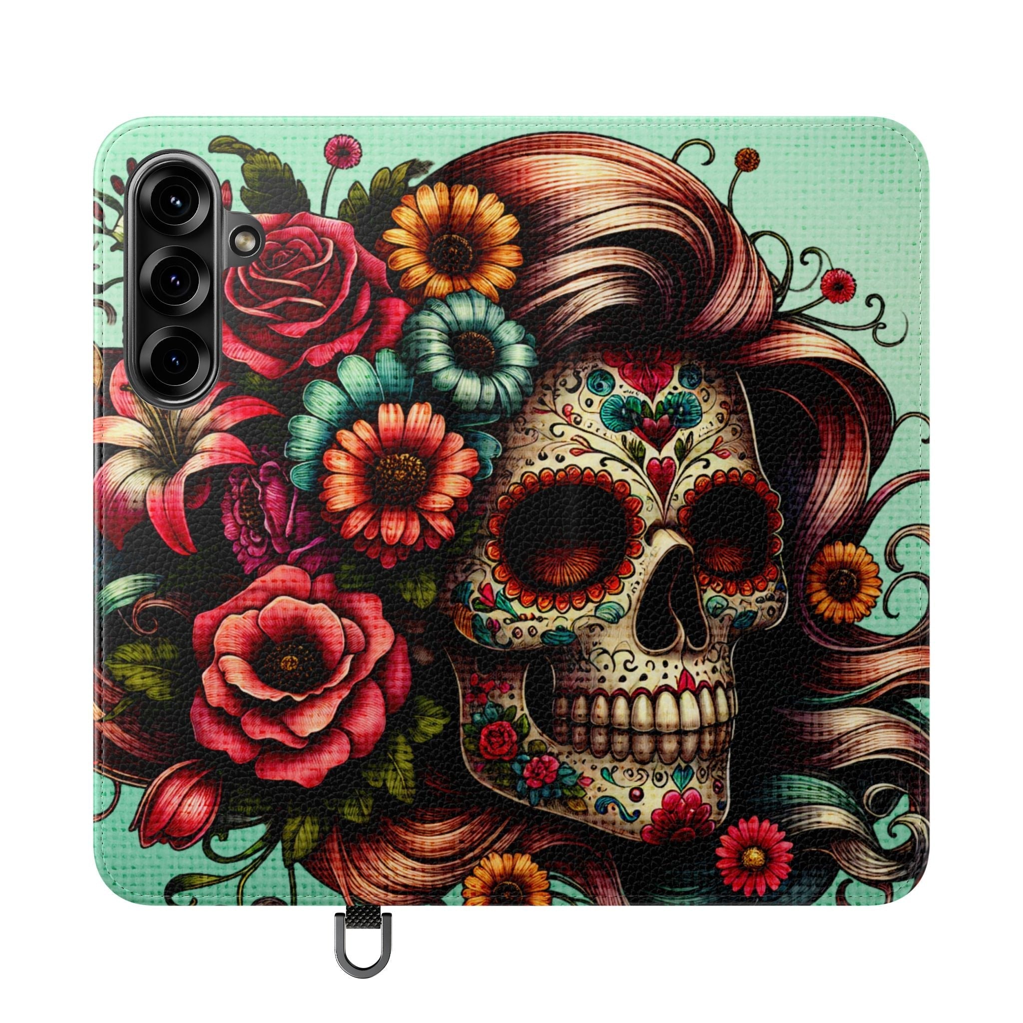 Sugar Skull Flip Wallet Phone Case