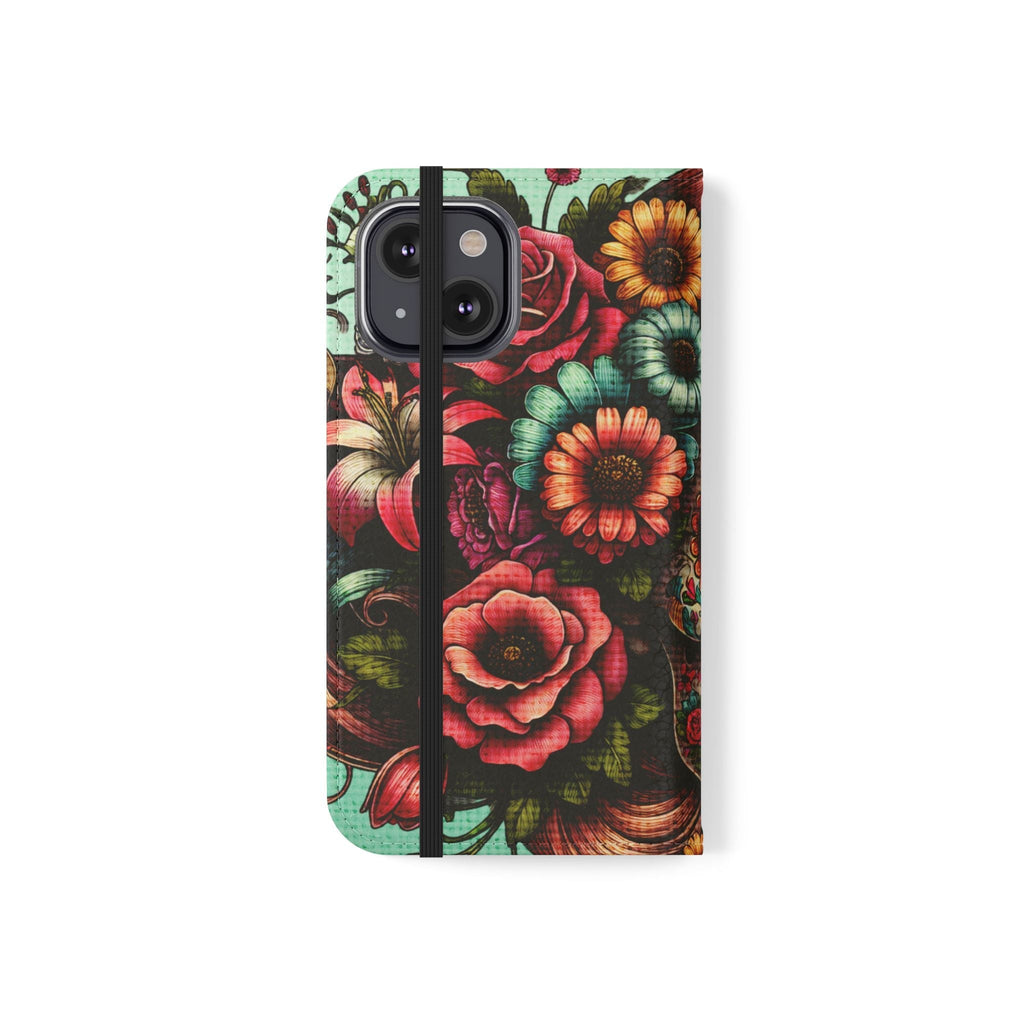 Sugar Skull Flip Wallet Phone Case
