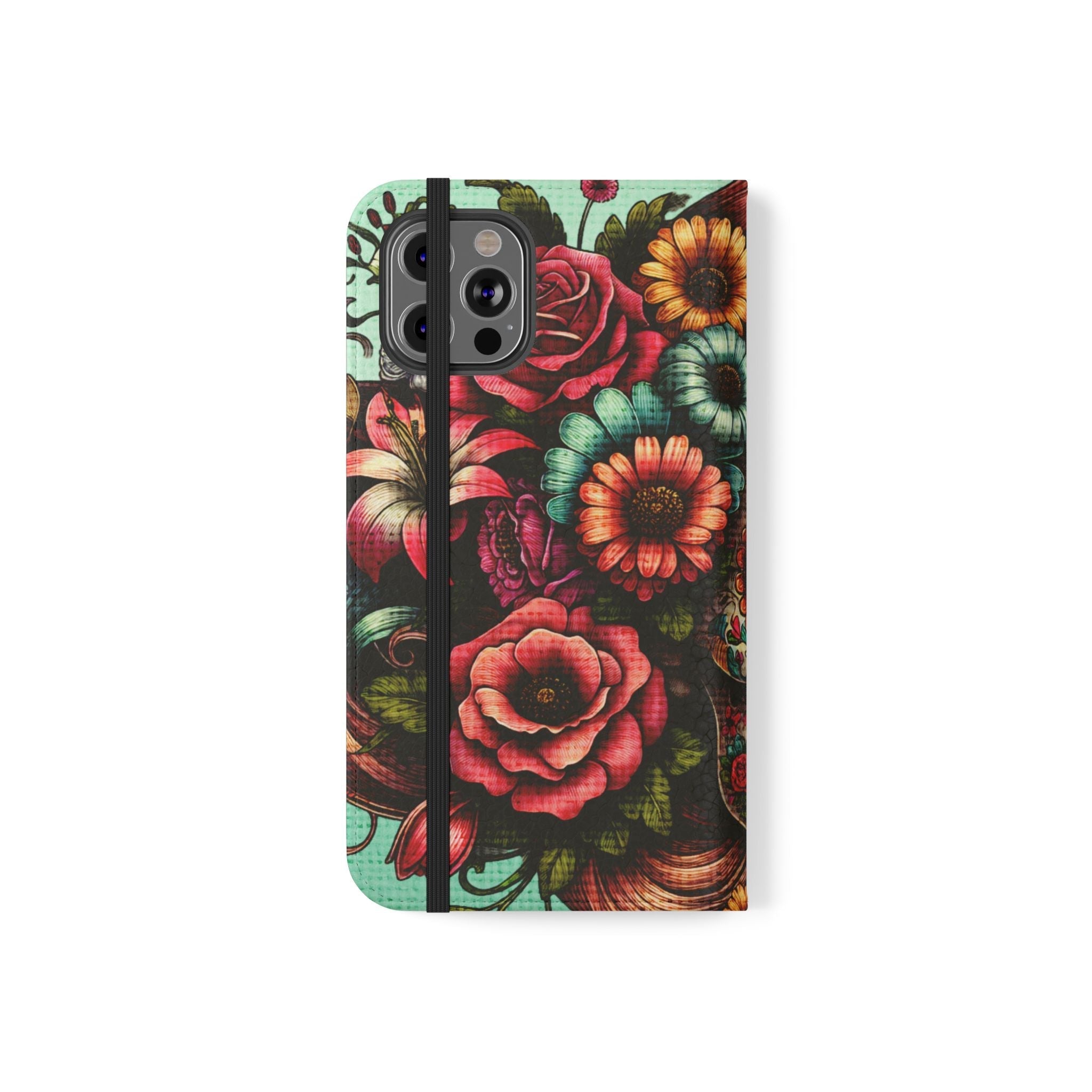 Sugar Skull Flip Wallet Phone Case