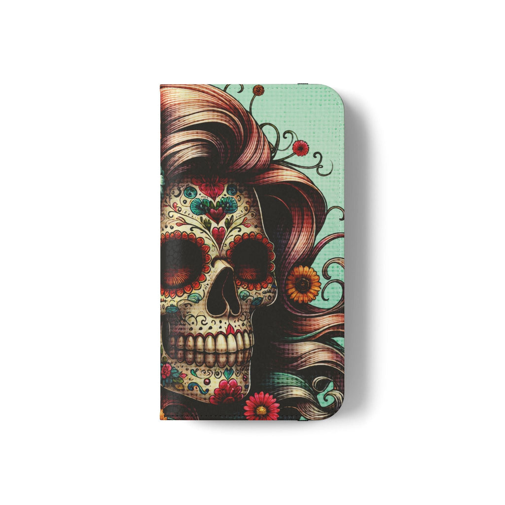 Sugar Skull Flip Wallet Phone Case