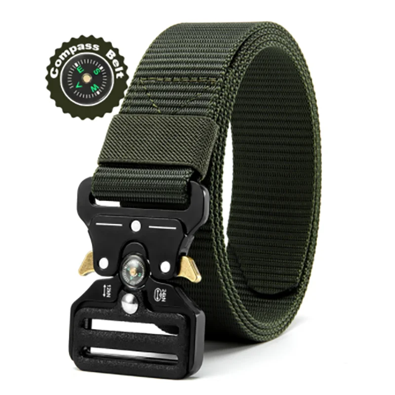 Men's Belt Outdoor Multi Function Compass Belt High Quality Canvas For Nylon Male Luxury Belts Women's Sports Jeans Neutral Belt