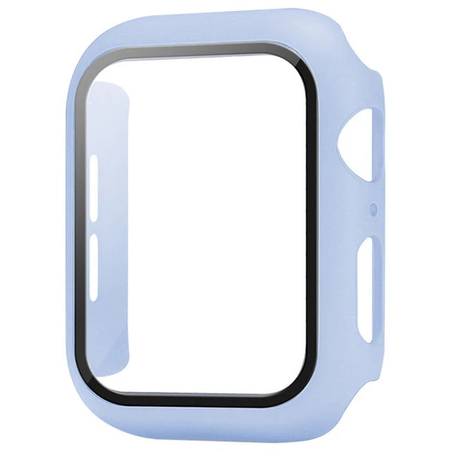 Glass+Cover For Apple Watch case 8 7 6 SE 5 9 iWatch Accessorie Screen Protector Apple watch serie 44mm 40mm 41mm 45mm 42mm 38mm