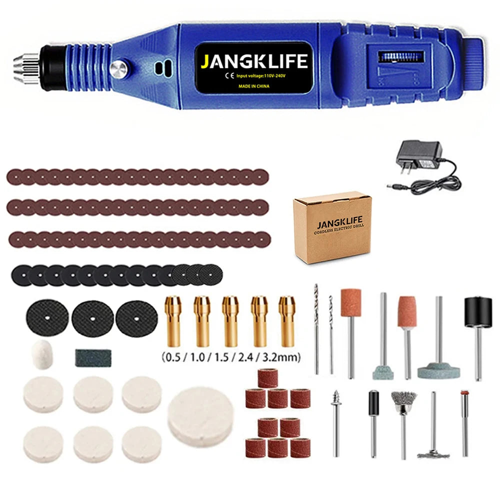 JANGKLIFE 9V Mini  Drill Electric Carving Pen Variable Speed   Drill Rotary Tools Kit Engraver Pen for Grinding Polishing