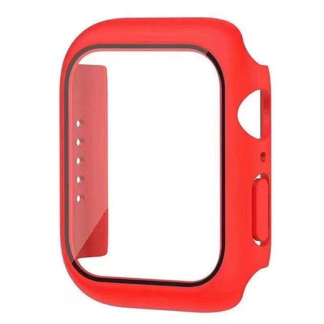 Glass+Cover For Apple Watch case 8 7 6 SE 5 9 iWatch Accessorie Screen Protector Apple watch serie 44mm 40mm 41mm 45mm 42mm 38mm