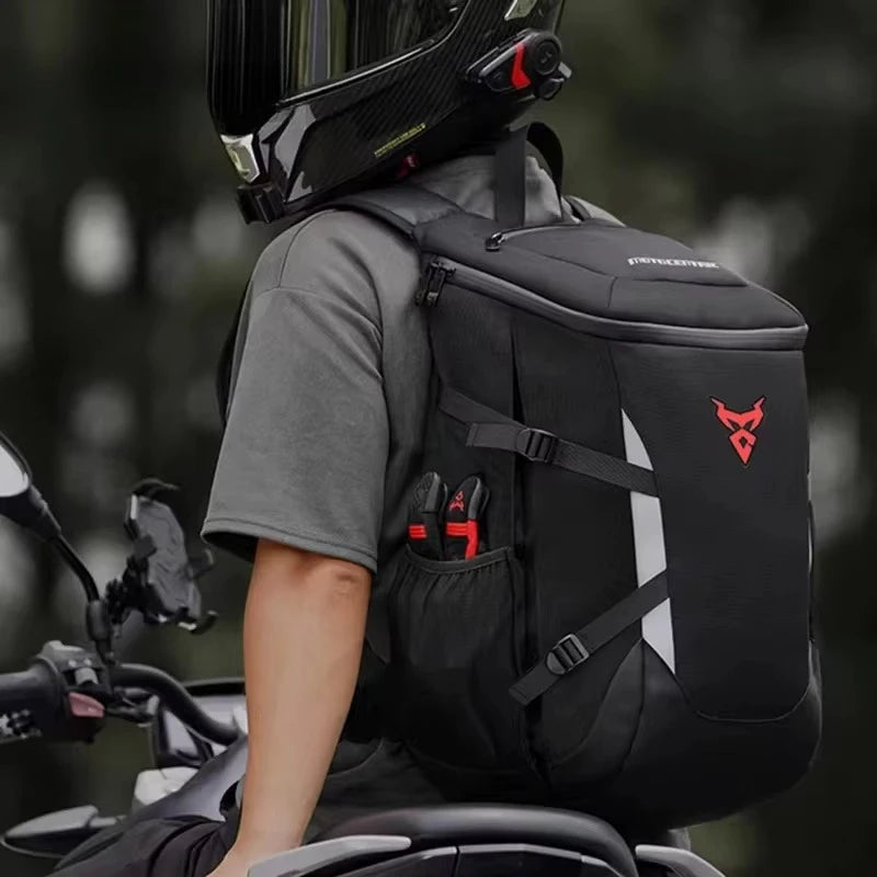 Waterproof Motorcycle Backpack Outdoor Sports Moto Biker Cycling Riding Helmet Backpack Reflective Business Travel Laptop Bag