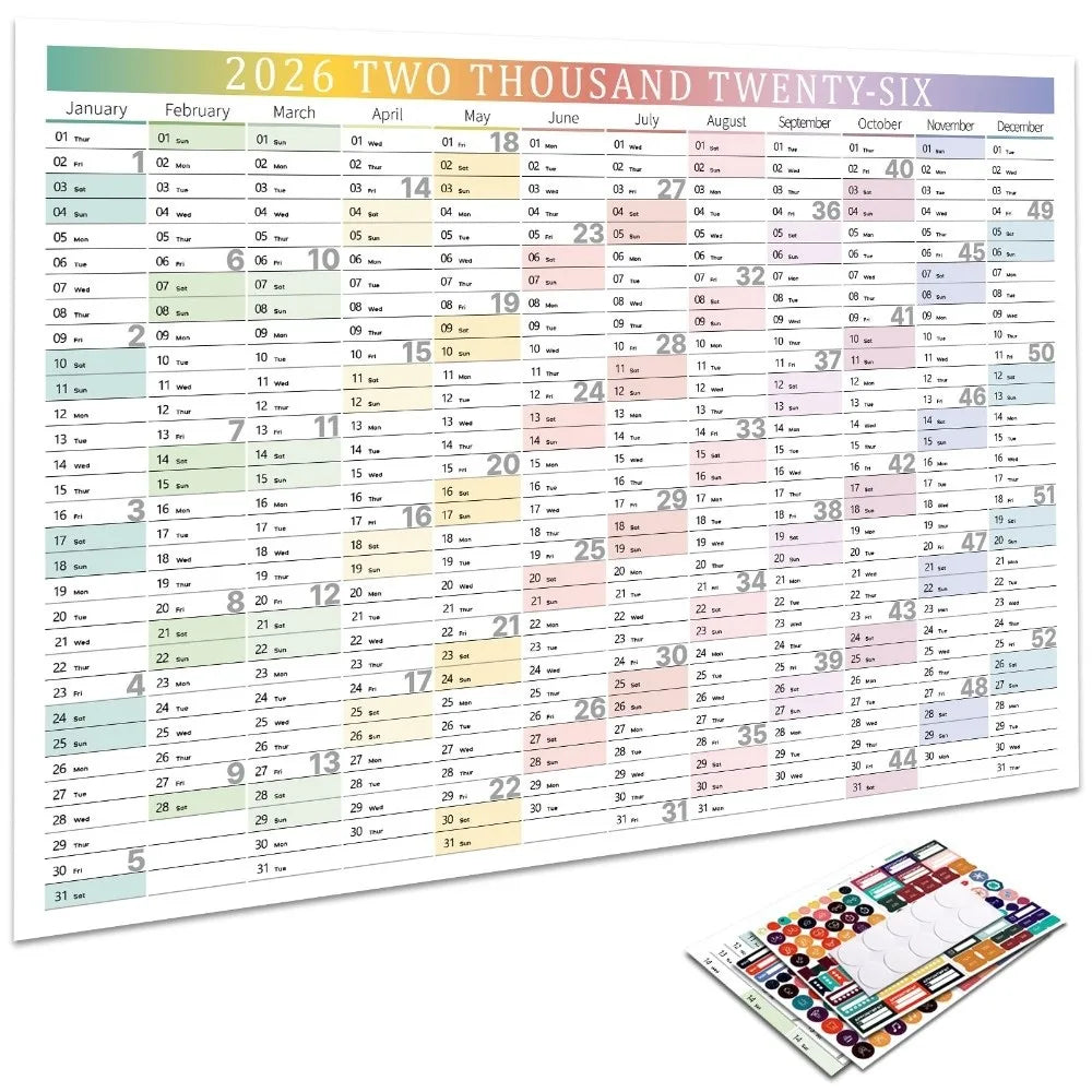 FocusFlow™ 2026 Year-at-a-Glance Planner 🖊️📅