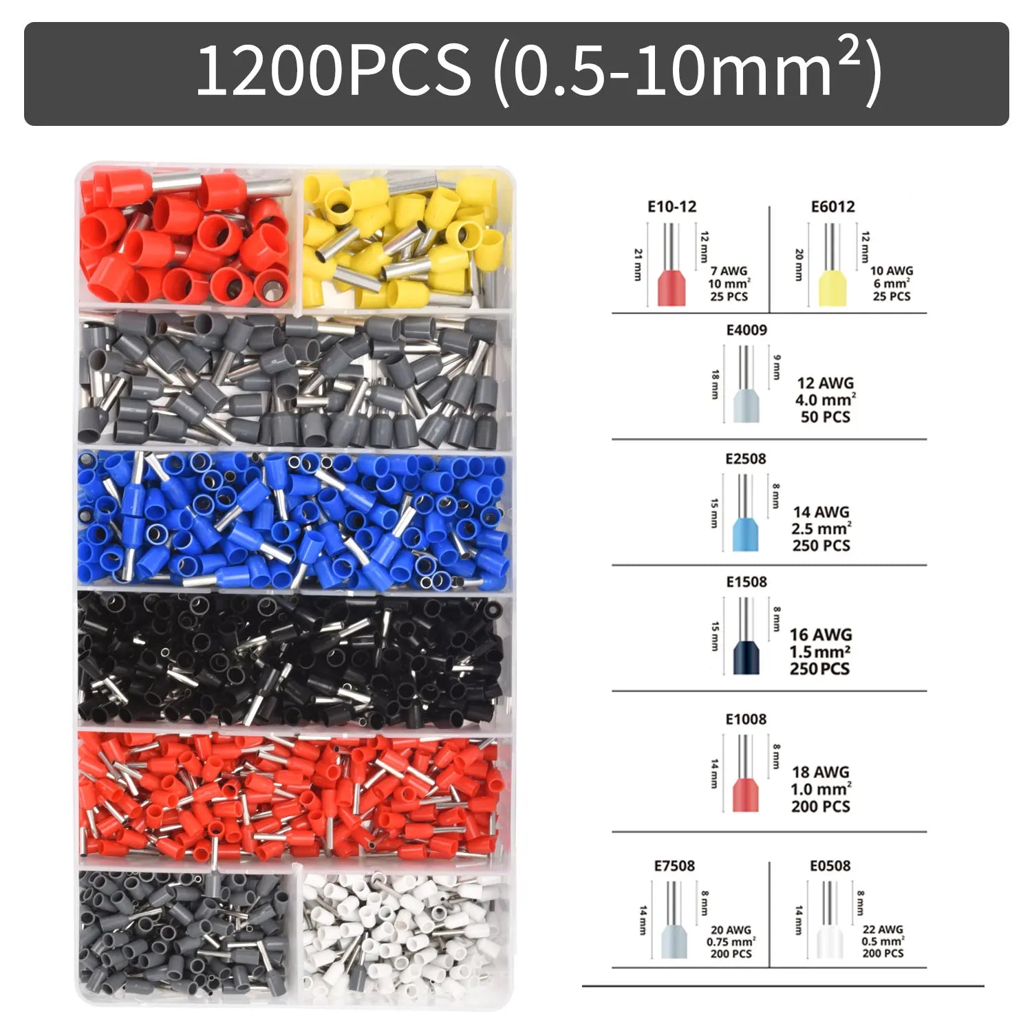 300-2000 pcs Durable Wire Connect Insulated Connector Crimp Terminator Cold Pressed Insulated Termina