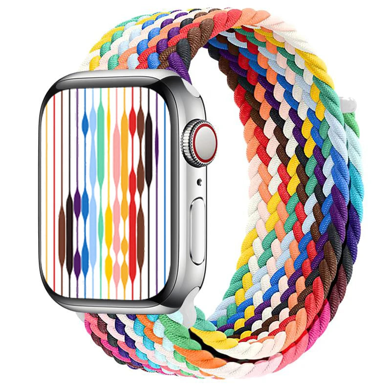 Braided Solo Loop For Apple watch Band 45mm 44mm 46mm 42mm 40mm 49mm 41mm Elastic bracelet iWatch series 10 9 8 se Ultra 2 Strap