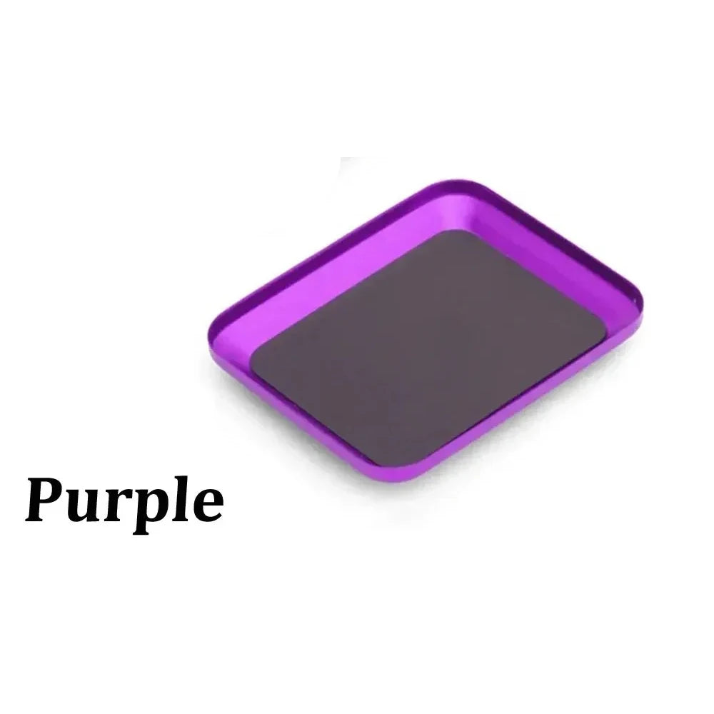 1PCS Aluminum Alloy RC Repair Tool with Magnetic Pad Screw Tray Plate Storage Box for Airplane Car Boat Model