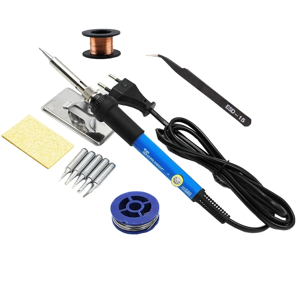 New Adjustable Temperature Electric Soldering Iron 220V 110V 60W Welding Solder Rework Station Heat Pencil Tips Repair Tools