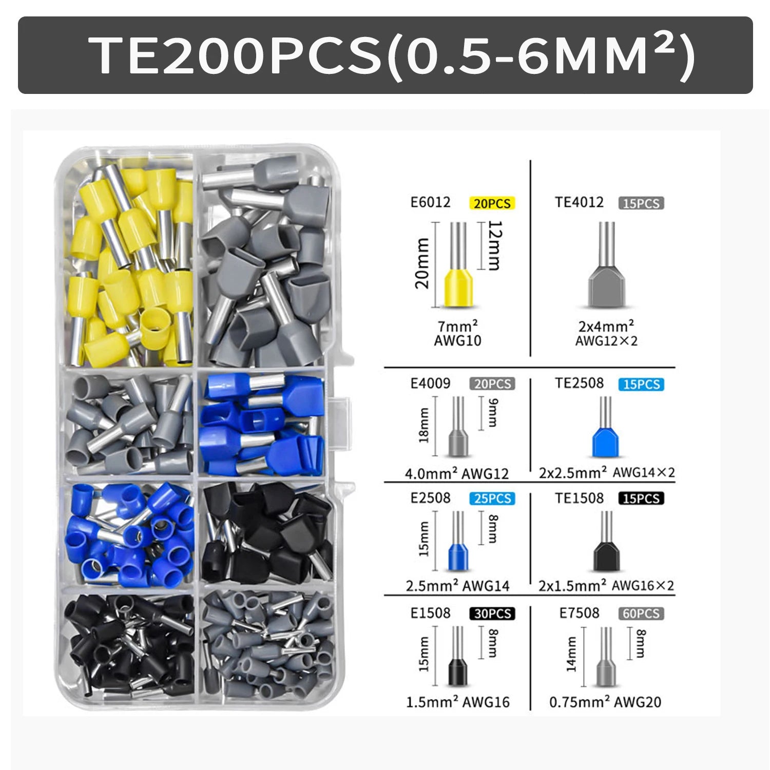 300-2000 pcs Durable Wire Connect Insulated Connector Crimp Terminator Cold Pressed Insulated Termina