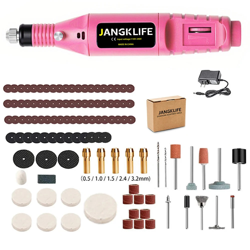JANGKLIFE 9V Mini  Drill Electric Carving Pen Variable Speed   Drill Rotary Tools Kit Engraver Pen for Grinding Polishing