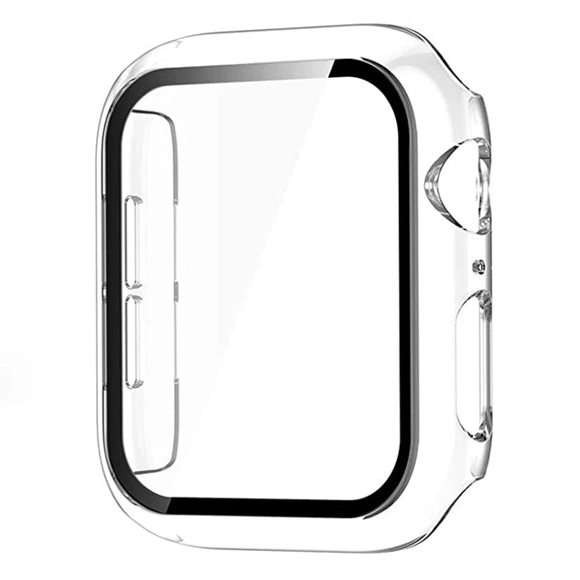Glass+Cover For Apple Watch case 8 7 6 SE 5 9 iWatch Accessorie Screen Protector Apple watch serie 44mm 40mm 41mm 45mm 42mm 38mm