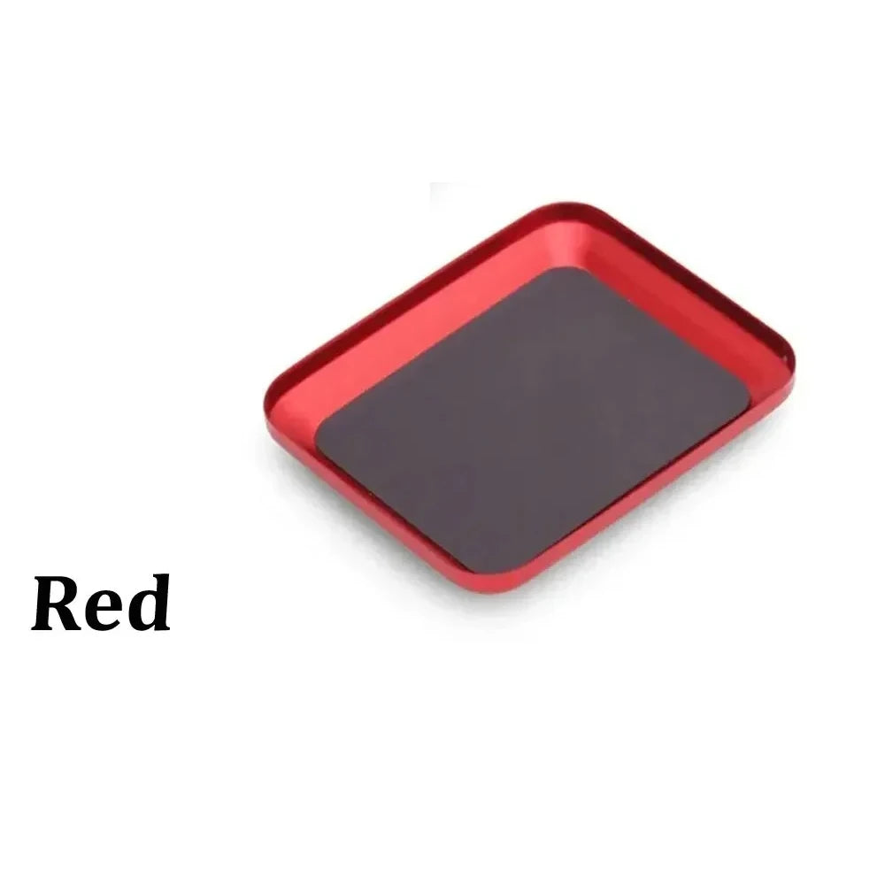 1PCS Aluminum Alloy RC Repair Tool with Magnetic Pad Screw Tray Plate Storage Box for Airplane Car Boat Model