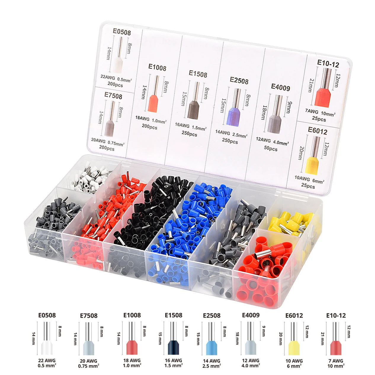 300-2000 pcs Durable Wire Connect Insulated Connector Crimp Terminator Cold Pressed Insulated Termina