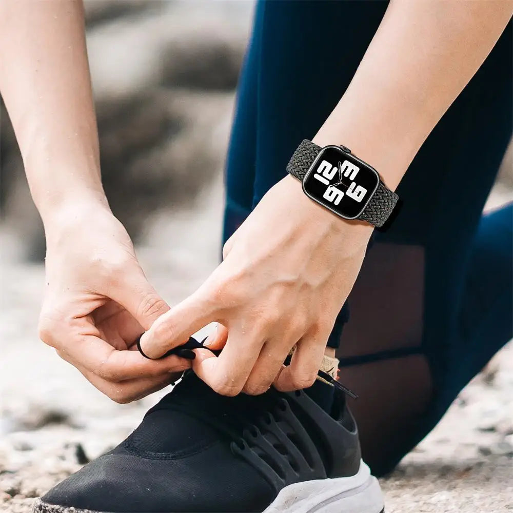 Braided Solo Loop For Apple watch Band 45mm 44mm 46mm 42mm 40mm 49mm 41mm Elastic bracelet iWatch series 10 9 8 se Ultra 2 Strap