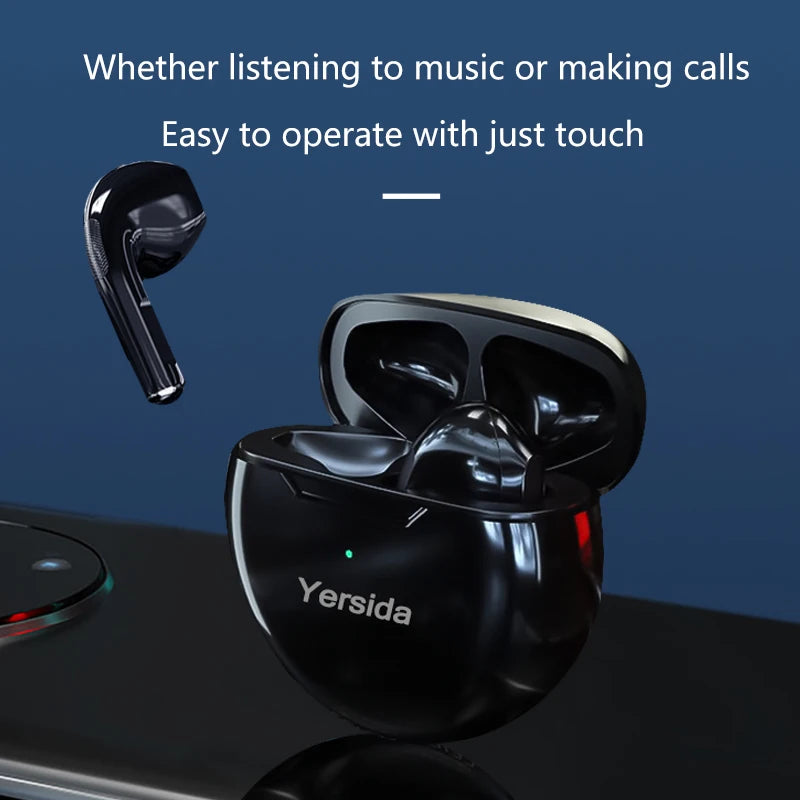 Yersida HT38 TWS Earphone Wireless Bluetooth HeadphonesTouch Mini Headset Dual Mic Stereo Earbuds Suitable for Apple And Android
