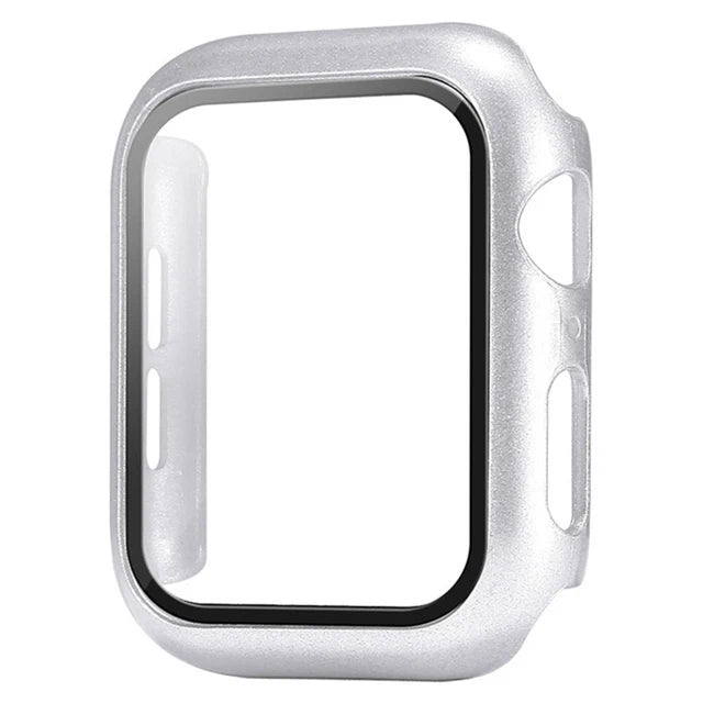 Glass+Cover For Apple Watch case 8 7 6 SE 5 9 iWatch Accessorie Screen Protector Apple watch serie 44mm 40mm 41mm 45mm 42mm 38mm