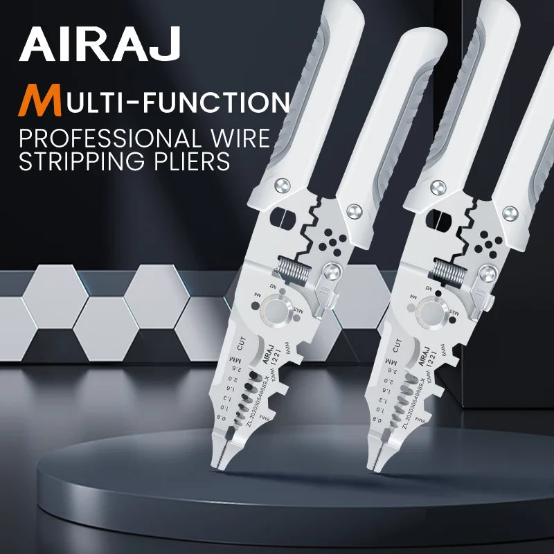 AIRAJ 7 Inch Multi Functional Wire Stripper Pliers and Stripping Specialized for Electricians Tools Crimping Pliers Terminal