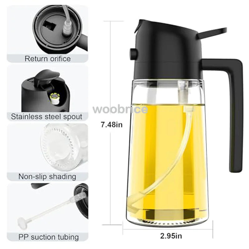 2in1 Kitchen Spray Oil Dispenser Oil Sprayer Polisher Or Only Spray for Air Fryer Salad Grilling Roasting Cooking Kitchen Acce