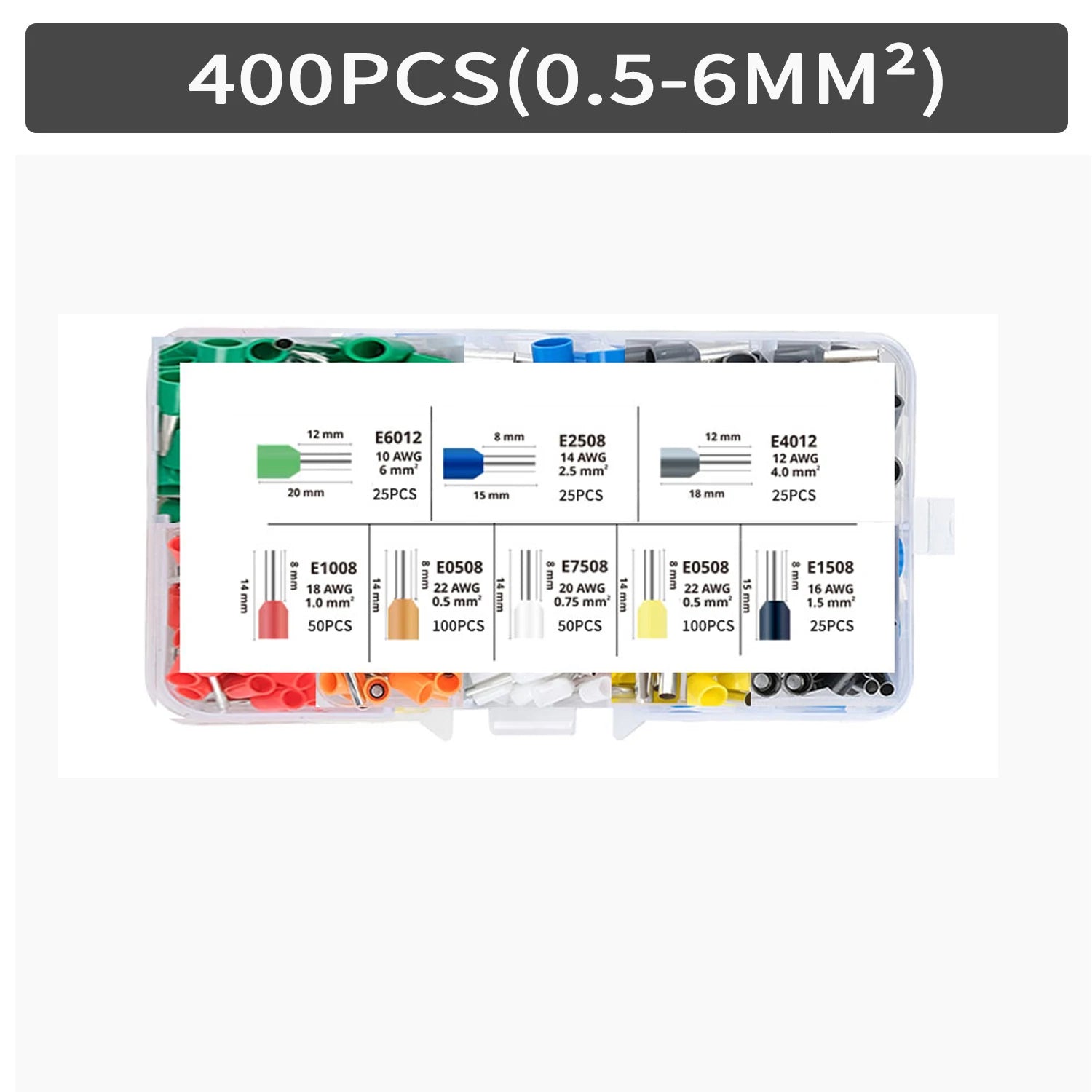 300-2000 pcs Durable Wire Connect Insulated Connector Crimp Terminator Cold Pressed Insulated Termina