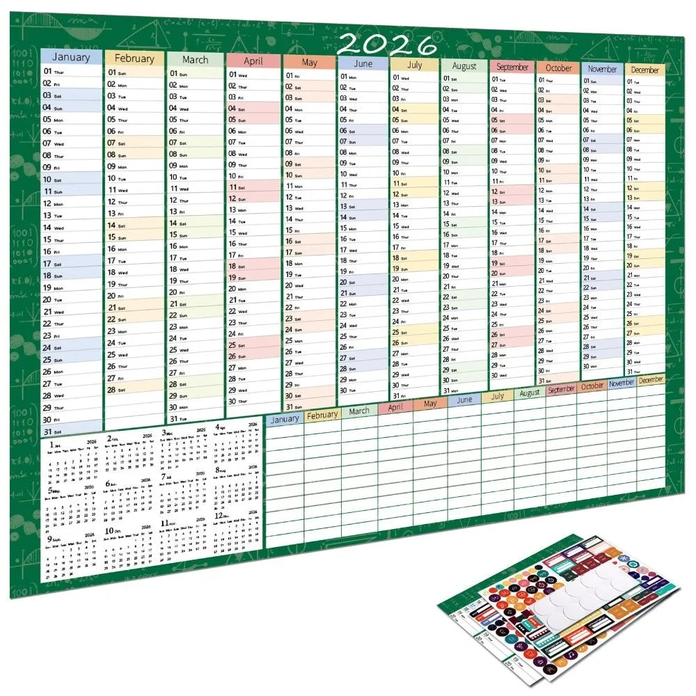 FocusFlow™ 2026 Year-at-a-Glance Planner 🖊️📅