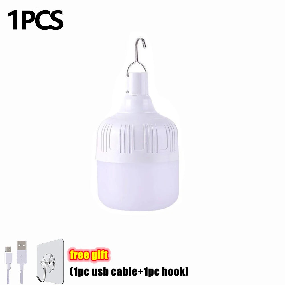 Portable Lanterns High Power USB Rechargeable LED Emergency Lights Hook Outdoor Camping Tents Lantern Lighting Flashlight Bulb