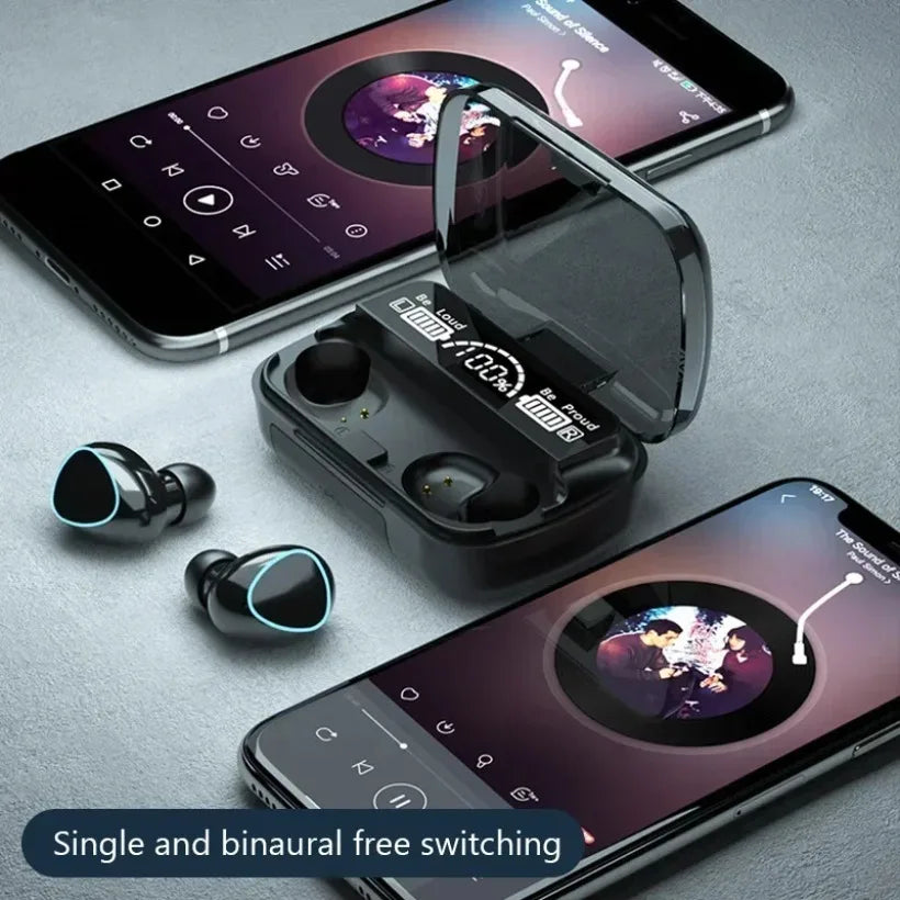 M10 Bluetooth Earphones Handfree LED Dispay Headphones Bluetooth HiFi Stereo Music Wireless Earbuds Waterproof Gaming Headset