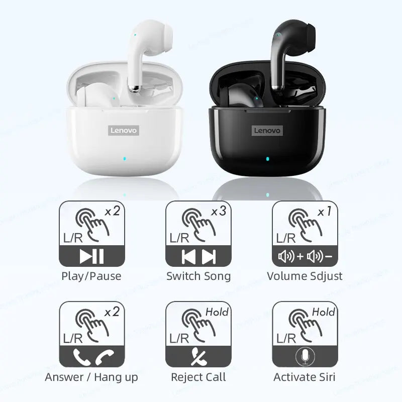 Lenovo LP40 Pro Earphones Bluetooth 5.3 Wireless Sports Headphone Waterproof Earbuds with Mic Touch Control TWS Headset