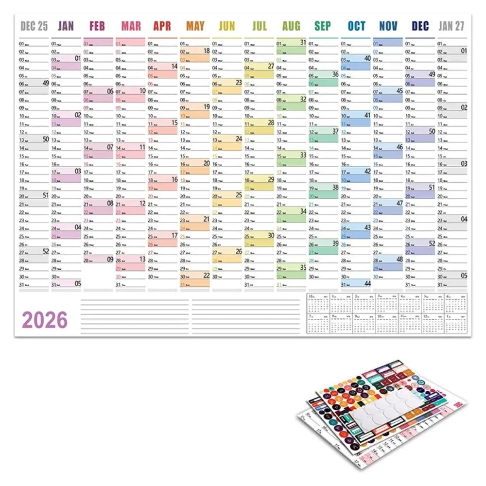 FocusFlow™ 2026 Year-at-a-Glance Planner 🖊️📅