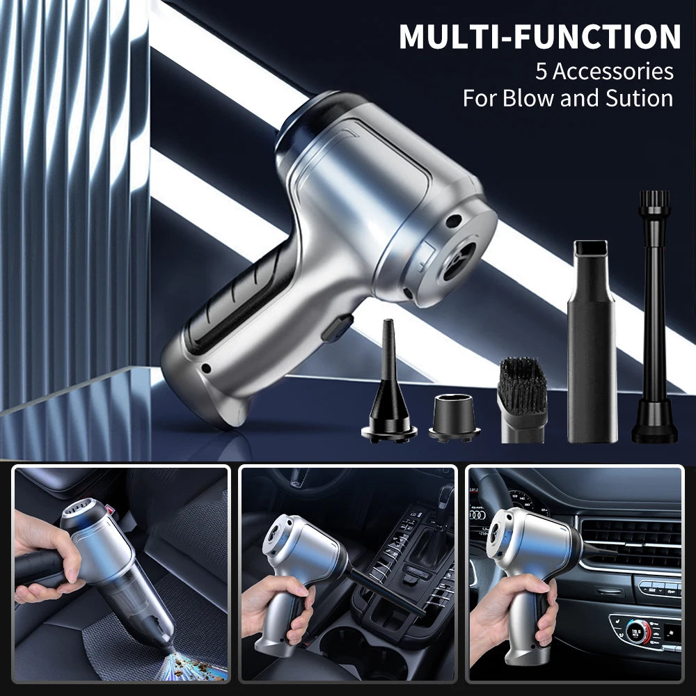 3 In 1 Integrated Suction And Blowing Vacuum Combination Vacuum Cleaner USB Charging Small Car Household Vacuum Cleaner