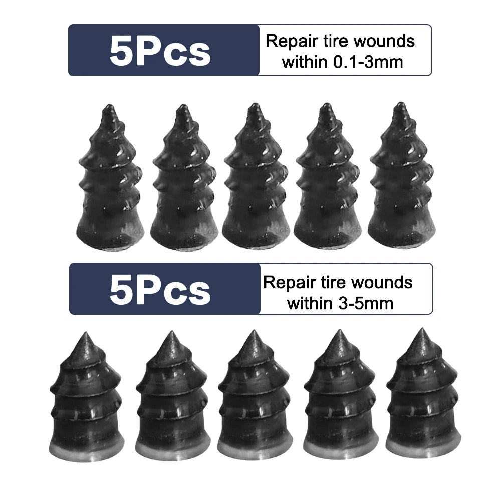 10/30Pcs Car Tyre Repair Rubber Nail Set Universal Car Motorcycle Tyre Repair Nails Truck Scooter Bike Tire Puncture Repair Tool