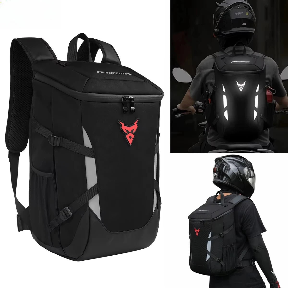Waterproof Motorcycle Backpack Outdoor Sports Moto Biker Cycling Riding Helmet Backpack Reflective Business Travel Laptop Bag