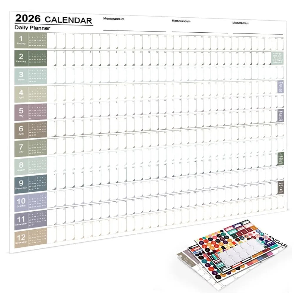 FocusFlow™ 2026 Year-at-a-Glance Planner 🖊️📅