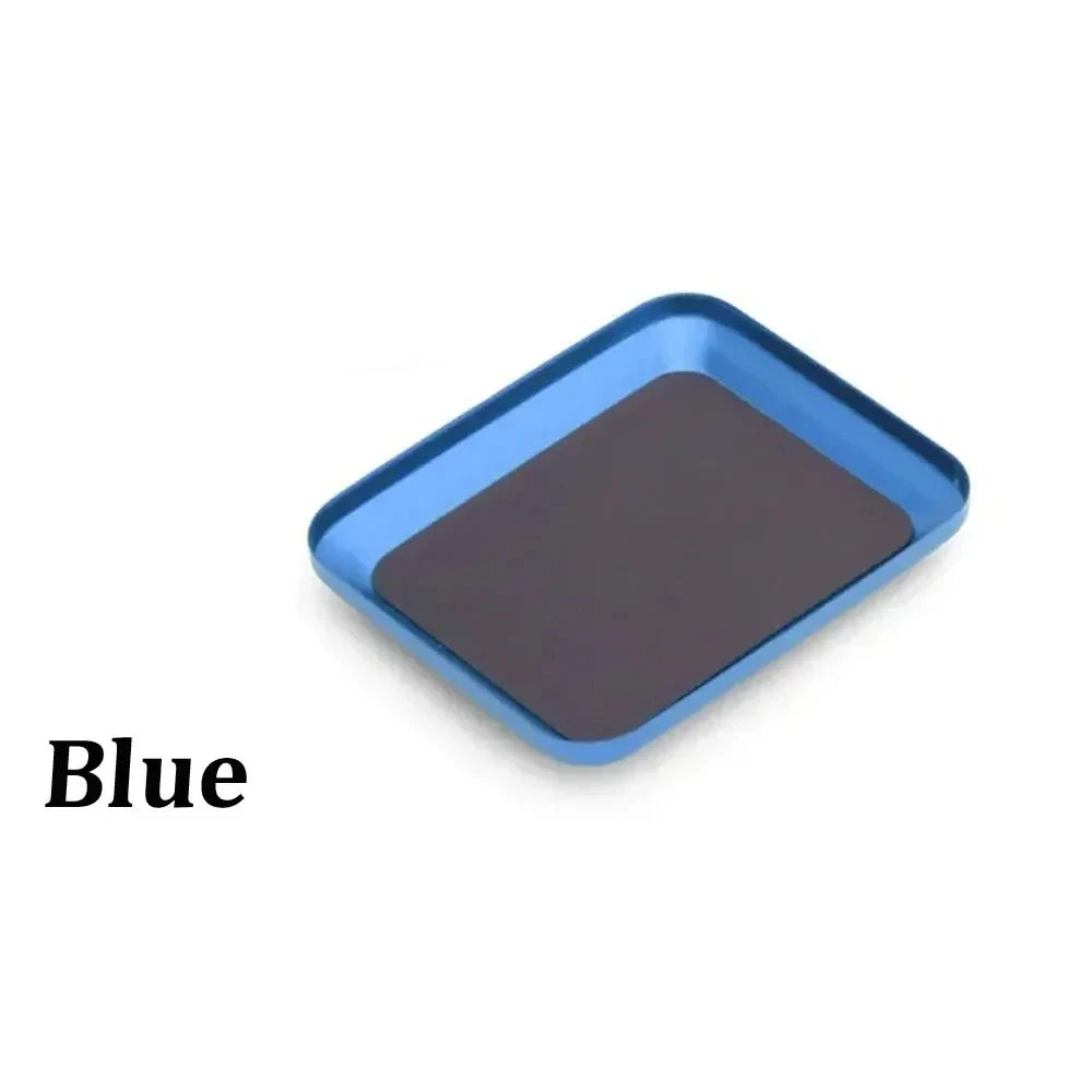 1PCS Aluminum Alloy RC Repair Tool with Magnetic Pad Screw Tray Plate Storage Box for Airplane Car Boat Model