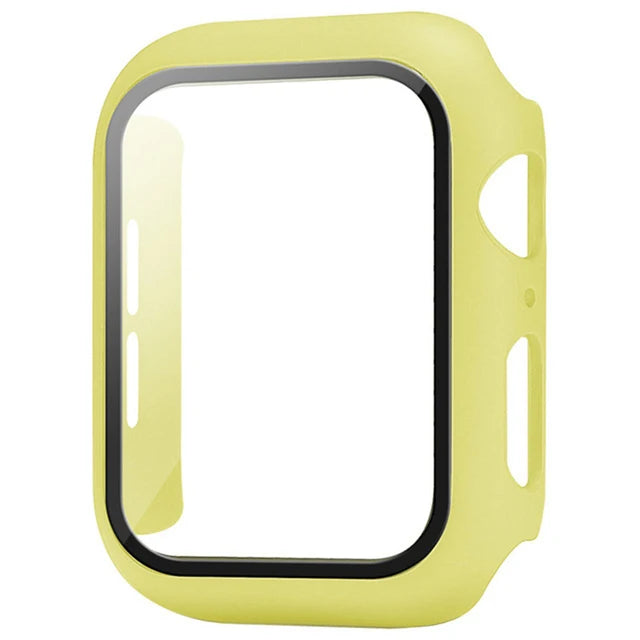 Glass+Cover For Apple Watch case 8 7 6 SE 5 9 iWatch Accessorie Screen Protector Apple watch serie 44mm 40mm 41mm 45mm 42mm 38mm